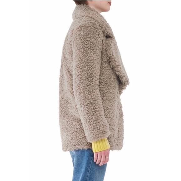 NVLT Reversible Faux Shearling Jacket in Nude, Large - Picture 9 of 12